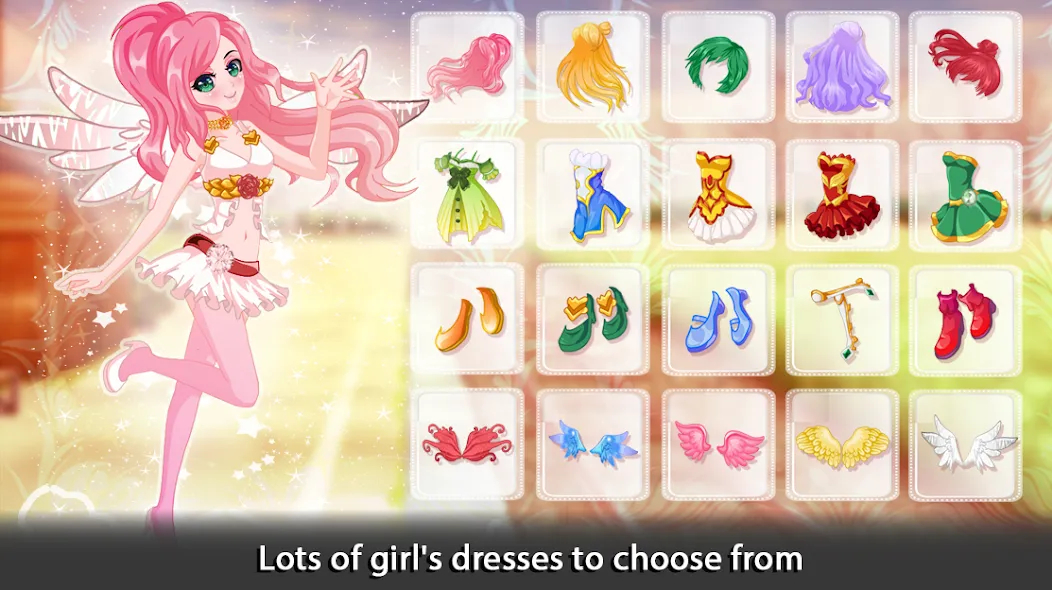 Dress Up Angel Anime Girl Game [МОД Бесконечные деньги] Screenshot 1
