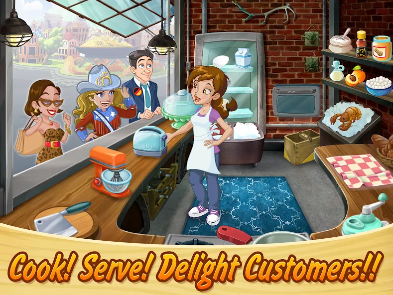Kitchen Scramble: Cooking Game (Китчен Скрэмбл) [МОД Бесконечные деньги] Screenshot 1