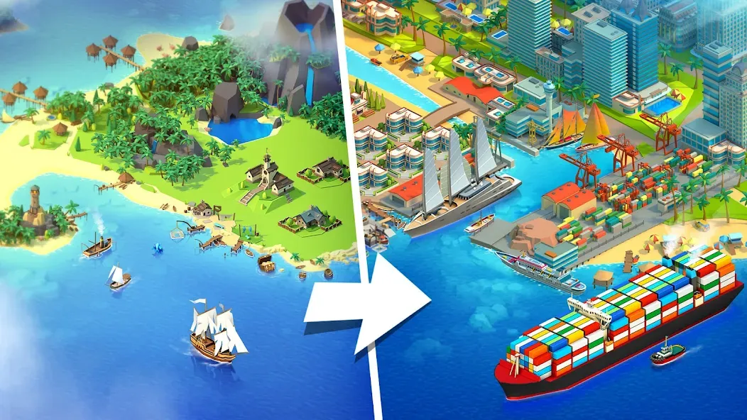 Sea Port: Cargo Boat Tycoon (Си Порт) [МОД Unlocked] Screenshot 1