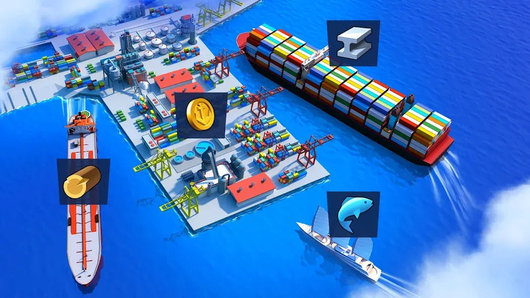 Sea Port: Cargo Boat Tycoon (Си Порт) [МОД Unlocked] Screenshot 5