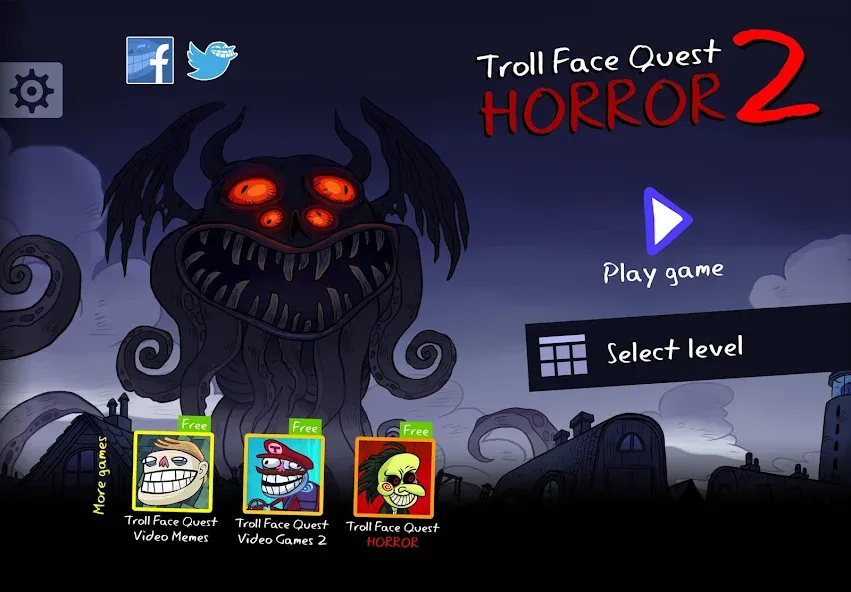 Troll Face Quest: Horror 2 (Тролль Фейс Квест) [МОД Бесконечные монеты] Screenshot 1