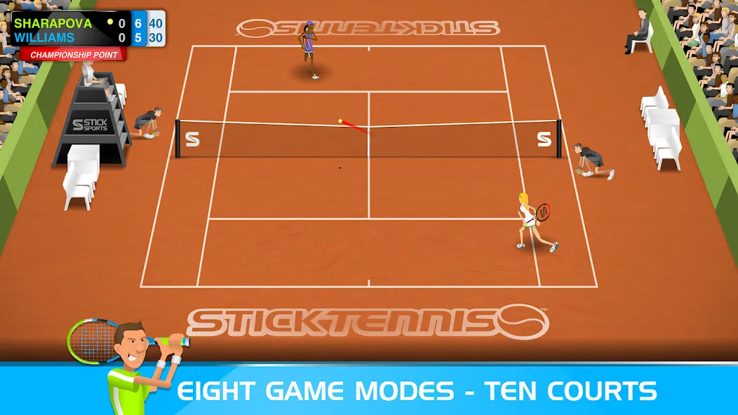 Stick Tennis (Стик Теннис) [МОД Меню] Screenshot 3