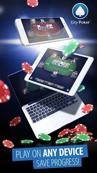 City Poker: Holdem, Omaha (Сити Покер) [МОД Много монет] Screenshot 3