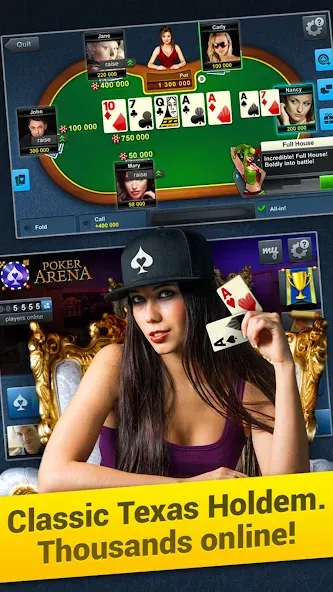 Poker Arena: texas holdem game (Покер Арена) [МОД Много денег] Screenshot 1