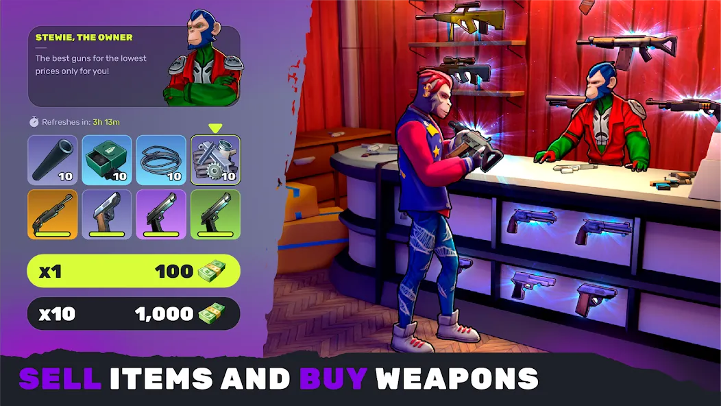 Epic Apes: MMO Survival (Эпическое безумие обезьян) [МОД Много денег] Screenshot 4