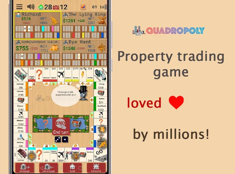 Quadropoly - Classic Business [МОД Много денег] Screenshot 1