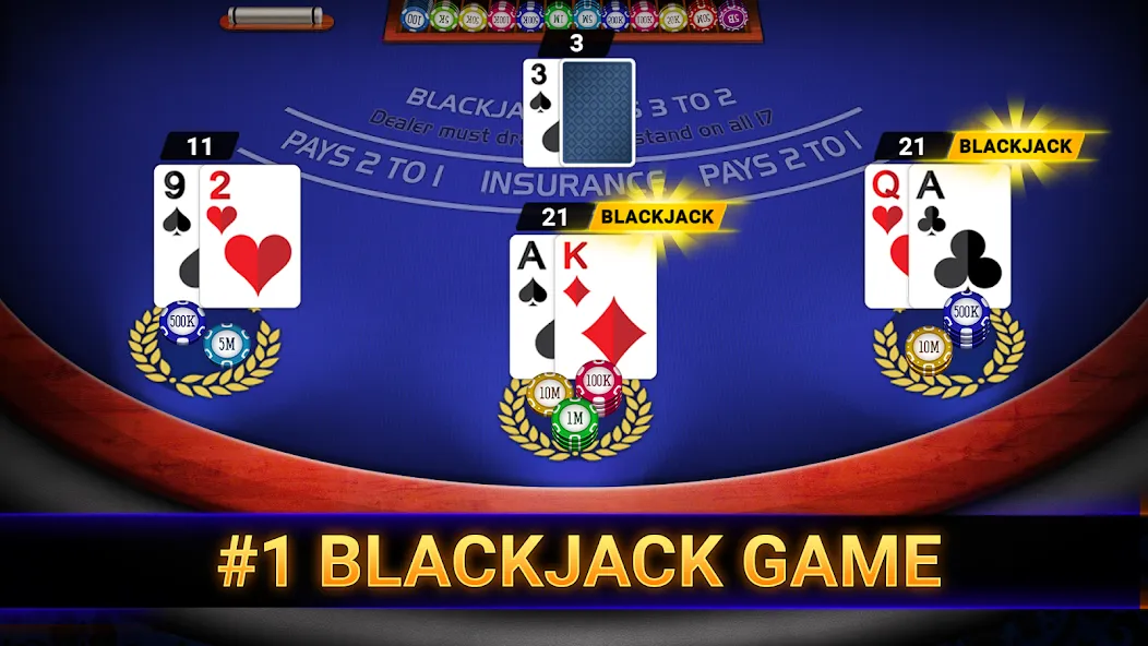 Blackjack 21: online casino (Блэкджек 21) [МОД Unlimited Money] Screenshot 1
