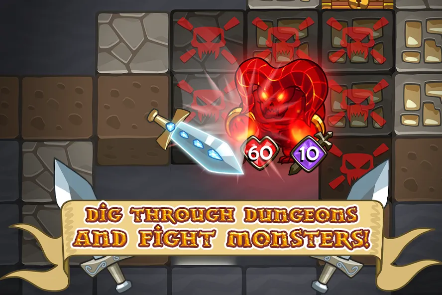 Mine Quest: Battle Dungeon RPG (Майн Квест) [МОД Много монет] Screenshot 3