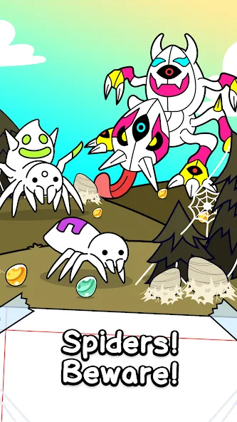 Spider Evolution: Idle Game (Спайдер Эволюшн) [МОД Mega Pack] Screenshot 1