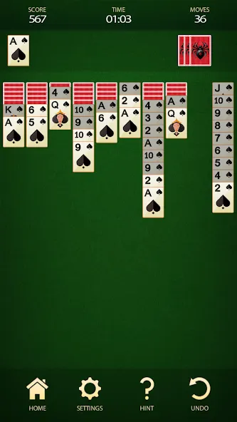 Spider Solitaire: Card Game (Спайдер Солитер) [МОД Mega Pack] Screenshot 3