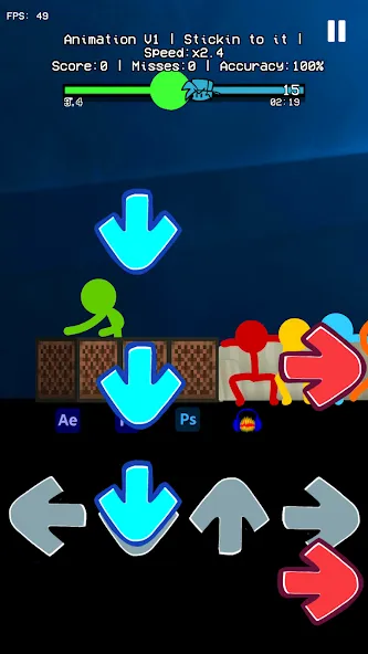 Beat Fight Stickman Full Week (Анимация 1 Полный Мод) [МОД Бесконечные монеты] Screenshot 4