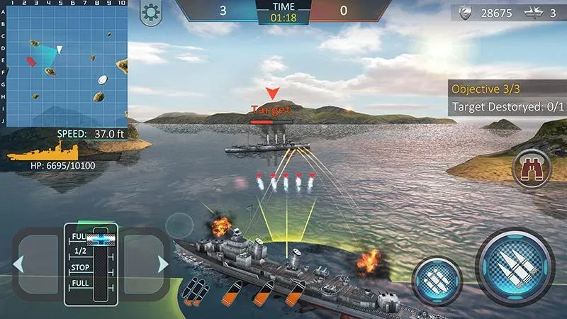 Warship Attack 3D [МОД Все открыто] Screenshot 2