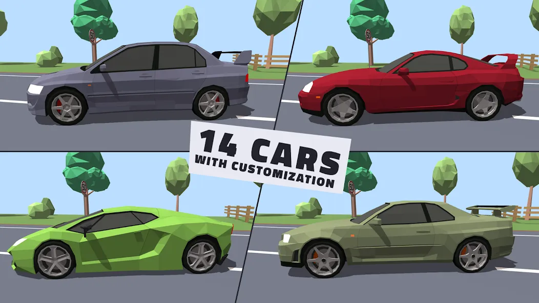 Polygon Drift: Traffic Racing (Полигон Дрифт) [МОД Unlocked] Screenshot 2