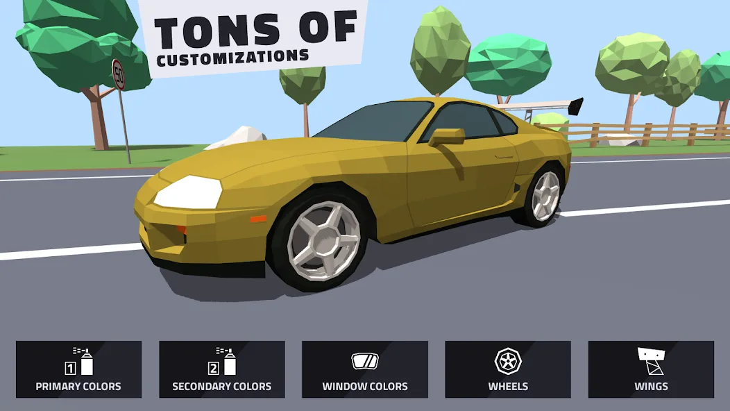 Polygon Drift: Traffic Racing (Полигон Дрифт) [МОД Unlocked] Screenshot 4