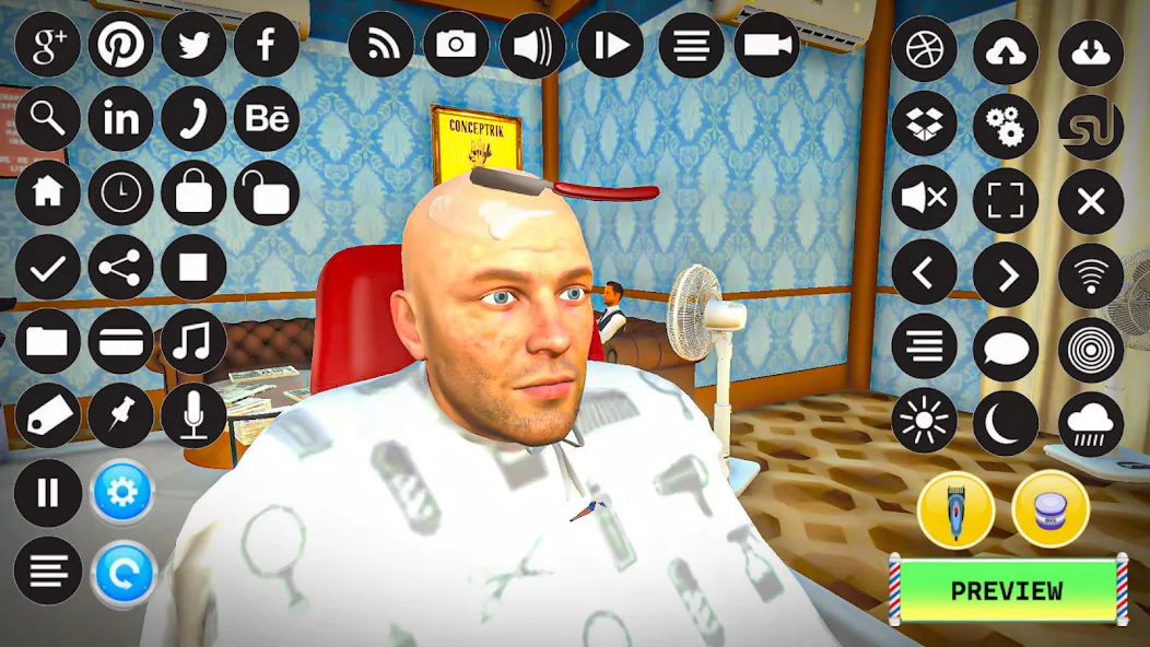 Barber Shop Hair Cut Sim Games (Барбершоп игры на подстригание волос) [МОД Mega Pack] Screenshot 1