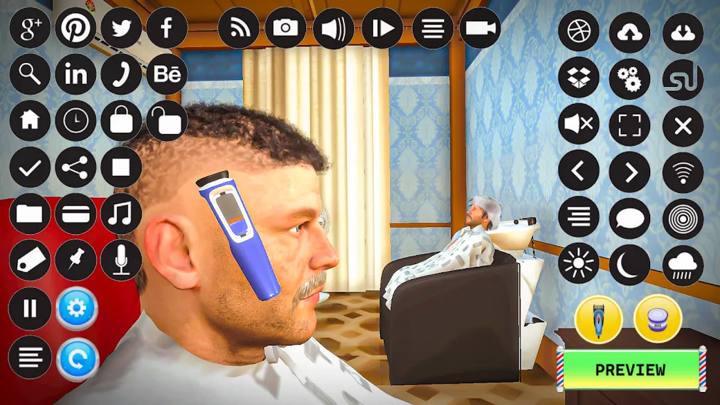 Barber Shop Hair Cut Sim Games (Барбершоп игры на подстригание волос) [МОД Mega Pack] Screenshot 2