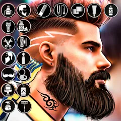 Взломанная Barber Shop Hair Cut Sim Games (Барбершоп игры на подстригание волос)  [МОД Mega Pack]
