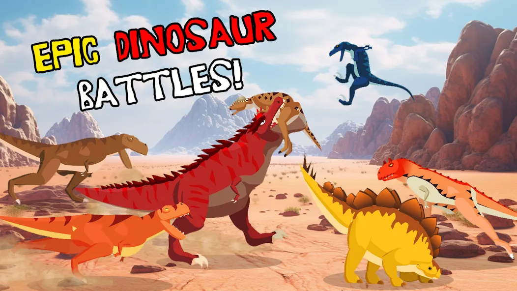 T-Rex Fights Dinosaurs [МОД Много монет] Screenshot 1