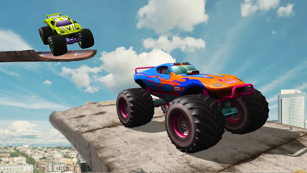 Monster Truck Car Game 3d (Монстр Трак Стант) [МОД Много денег] Screenshot 1