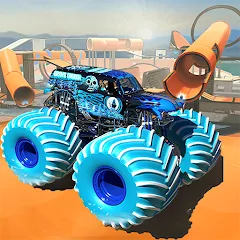 Взломанная Monster Truck Car Game 3d (Монстр Трак Стант)  [МОД Много денег]