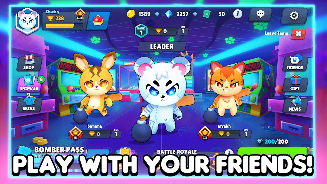 Bombergrounds: Reborn (Бомберграундс) [МОД Бесконечные деньги] Screenshot 1