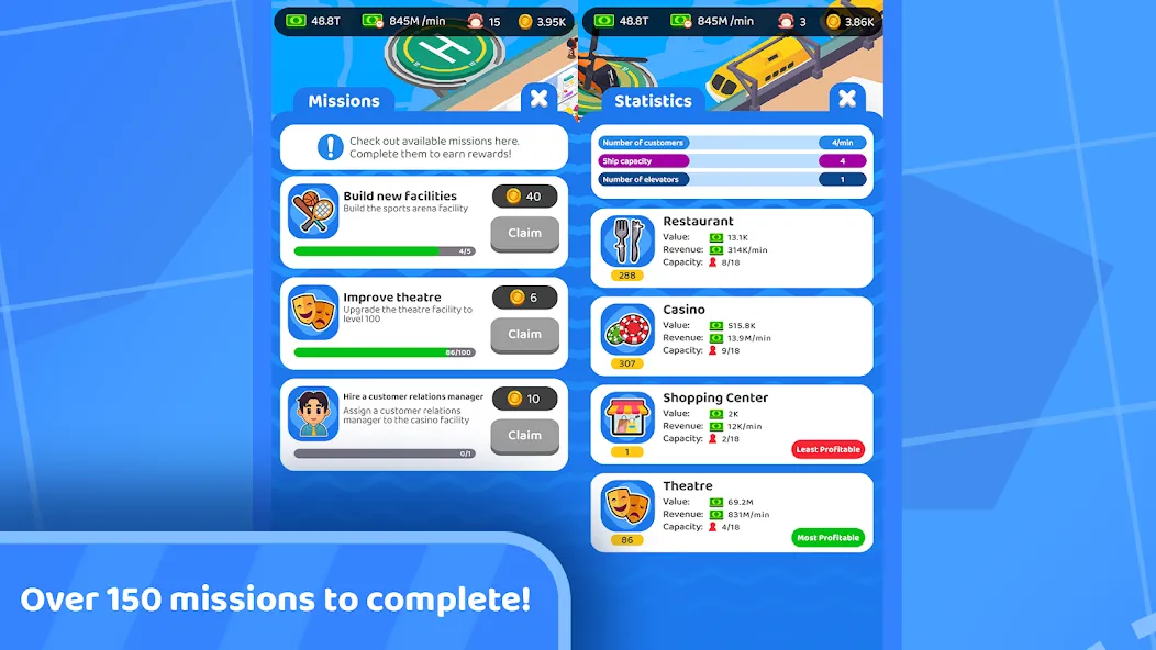 Idle Cruise Ship Simulator (Айдл Круиз Шип Симулятор) [МОД Все открыто] Screenshot 5