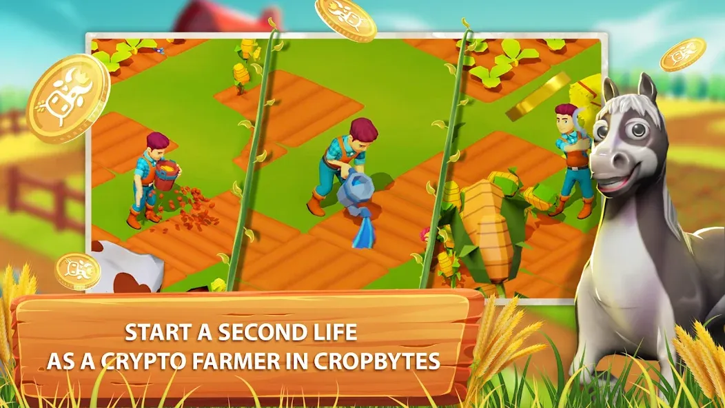 CropBytes: A Crypto Farm Game (КропБайтс) [МОД Бесконечные деньги] Screenshot 1