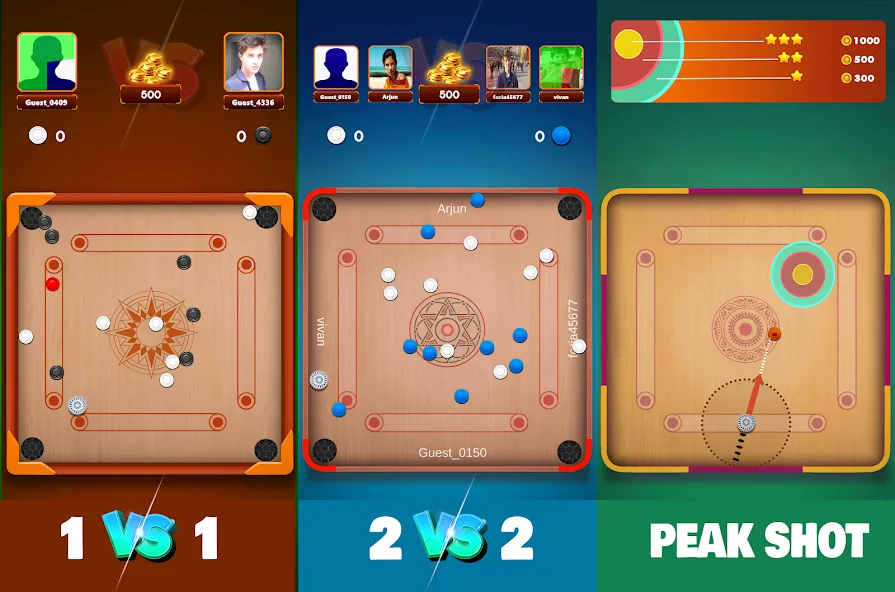 Carrom Board Clash : Pool game (Карром борд пул игра) [МОД Бесконечные монеты] Screenshot 4