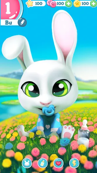 Bu Bunny - Cute pet care game [МОД Много денег] Screenshot 1