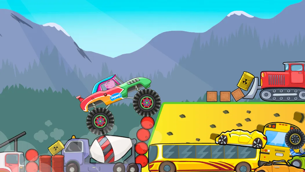 Kids Monster Truck Racing Game [МОД Много монет] Screenshot 2