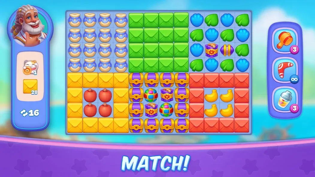 Tropicmania: Match-3 adventure (Тропикмания) [МОД Menu] Screenshot 4