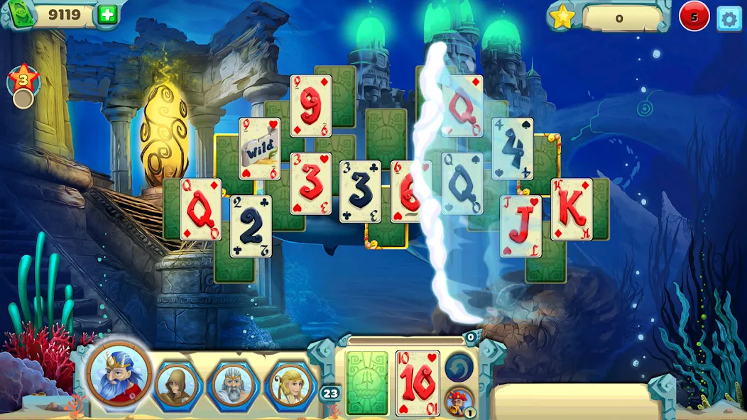 Solitaire Atlantis (олитэр Атлантис) [МОД Unlimited Money] Screenshot 2