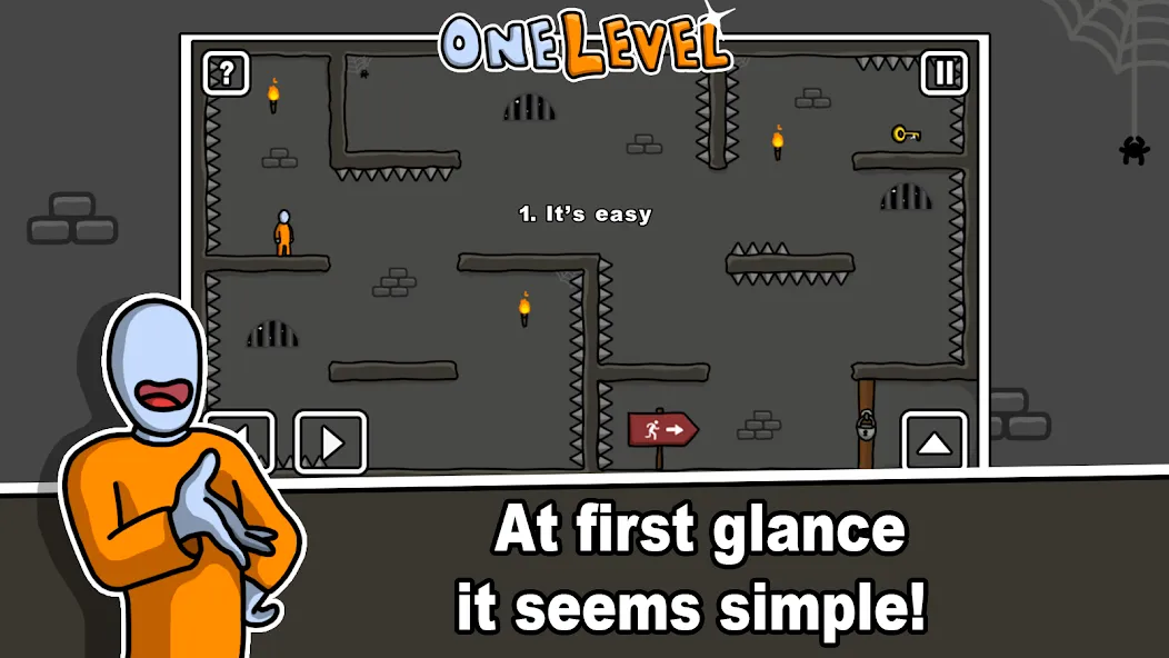 One Level: Stickman Jailbreak (Уан Левел) [МОД Много денег] Screenshot 1