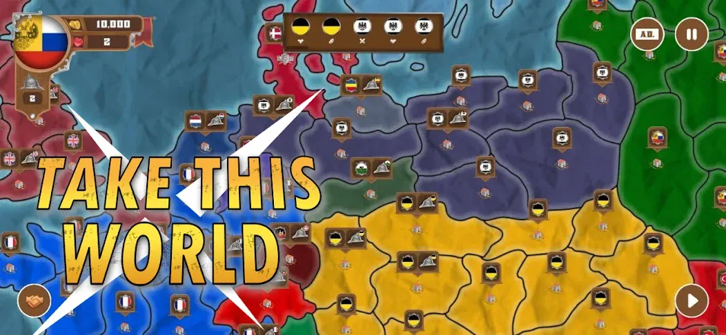 World conquest: Europe 1812 (Всемирное завоевание) [МОД Много денег] Screenshot 1