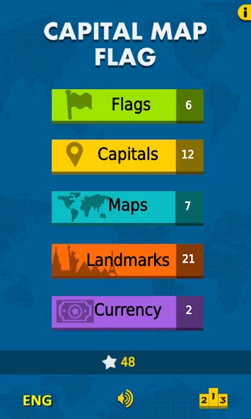 Capital Map Flag - geo quiz [МОД Меню] Screenshot 1