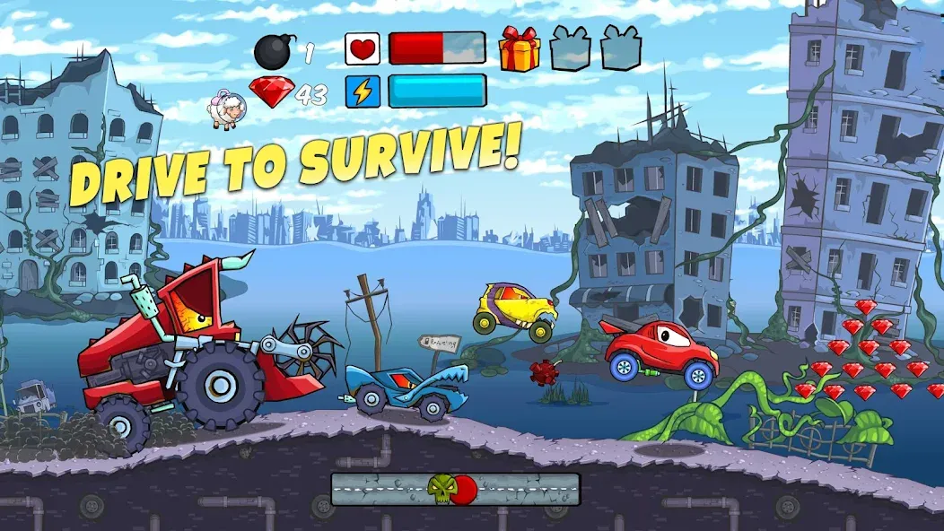 Car Eats Car - Apocalypse Race (Кар Итс Кар) [МОД Unlocked] Screenshot 1