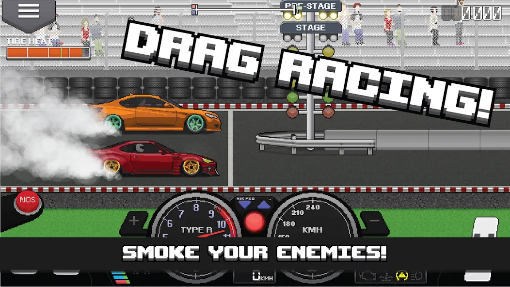 Pixel Car Racer (Пиксельный гоночный автомобиль) [МОД Menu] Screenshot 1