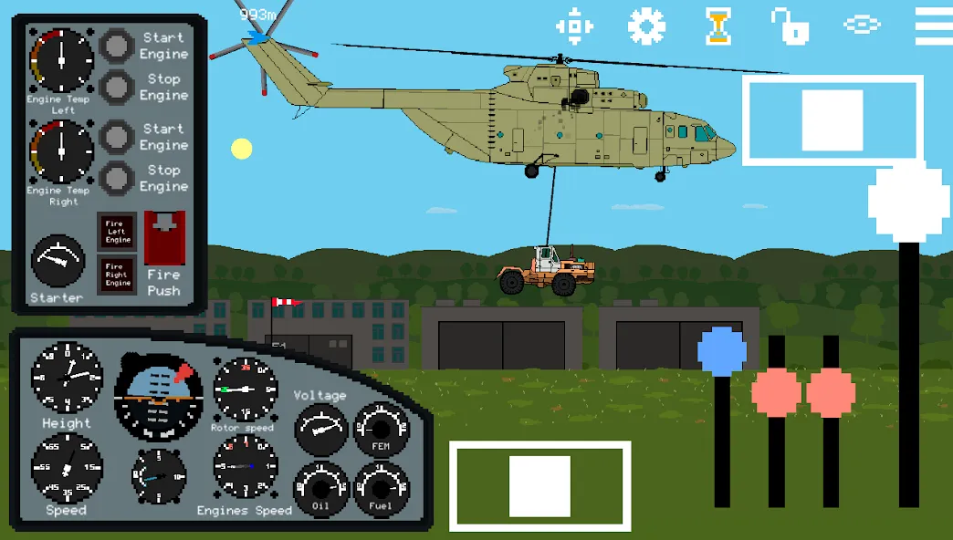 Pixel Helicopter Simulator (Пиксельный симулятор вертолета) [МОД Unlocked] Screenshot 4