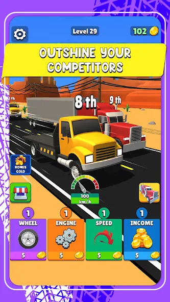 Idle Truck Racing : Cybertruck (Айдл Трак Рейсинг) [МОД Unlimited Money] Screenshot 5