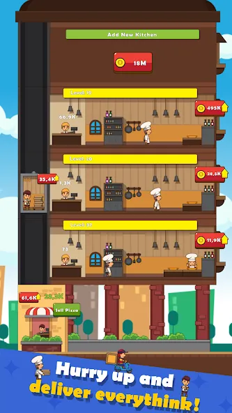 Pizza Tower: Idle Tycoon (Пицца Тауэр) [МОД Бесконечные деньги] Screenshot 3