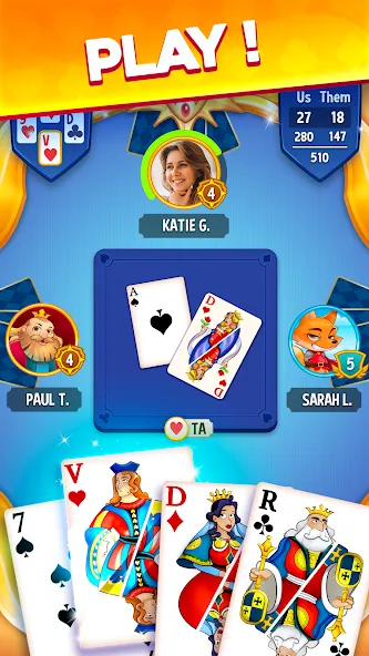 Belote & Coinche: le Défi [МОД Бесконечные монеты] Screenshot 1