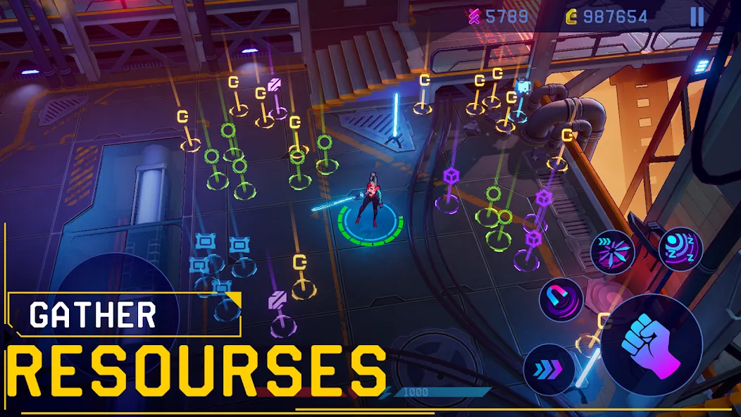 Rush Angel - Cyberpunk RPG (Раш Энджел) [МОД Бесконечные монеты] Screenshot 4