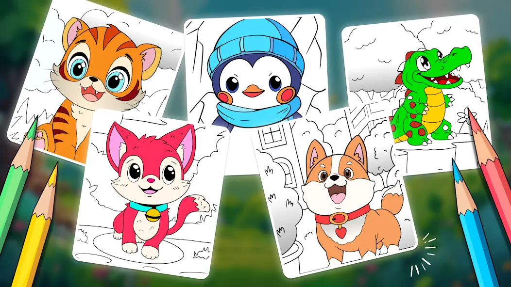 Animal coloring pages [МОД Много монет] Screenshot 2