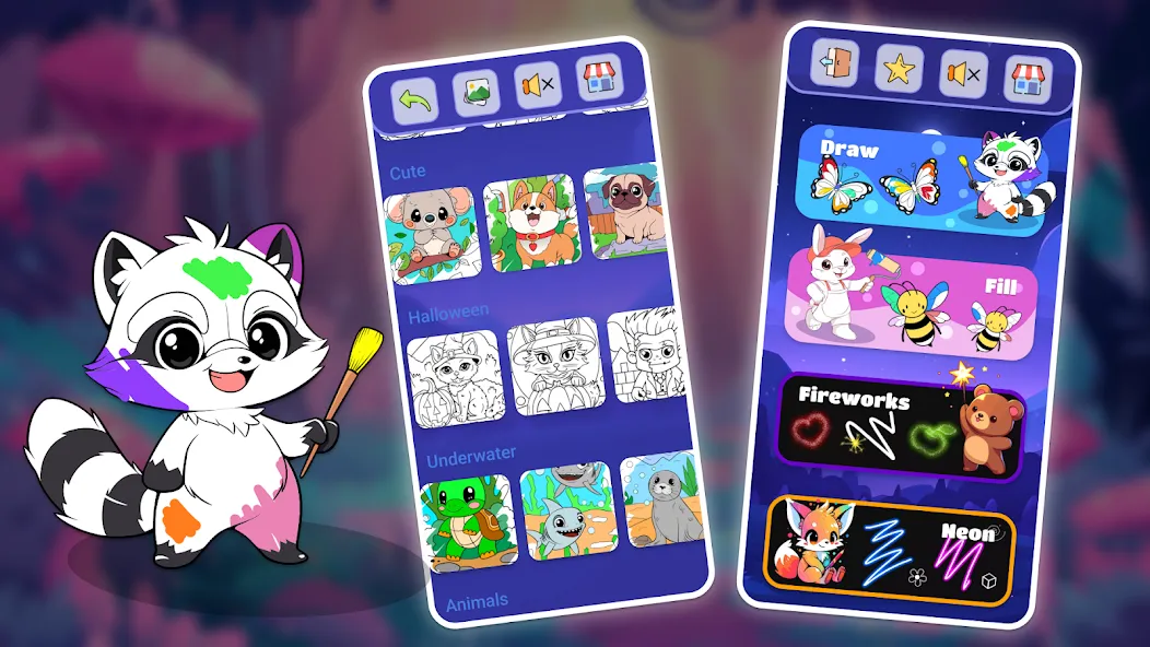 Animal coloring pages [МОД Много монет] Screenshot 3