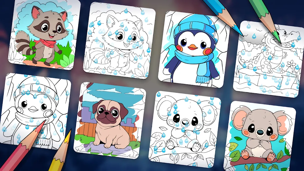 Animal coloring pages [МОД Много монет] Screenshot 5