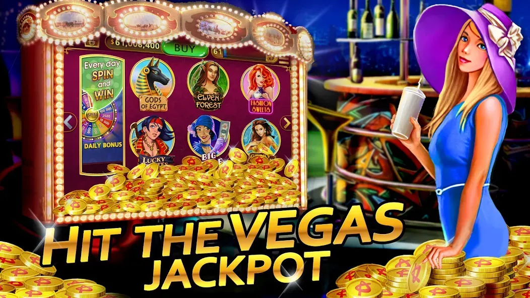 Vegas Casino - Slot Machines (Вегас Казино) [МОД Бесконечные монеты] Screenshot 1