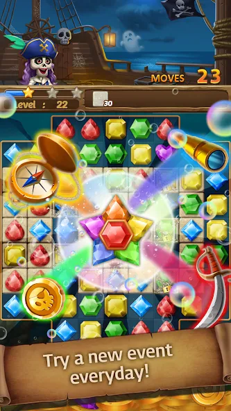 Jewels Ghost Ship: jewel games (Джуэлз Гост Шип) [МОД Много денег] Screenshot 2