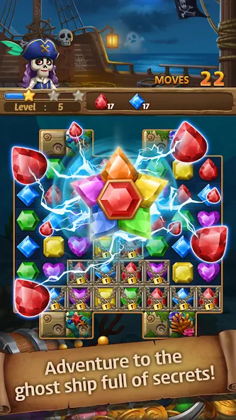 Jewels Ghost Ship: jewel games (Джуэлз Гост Шип) [МОД Много денег] Screenshot 5