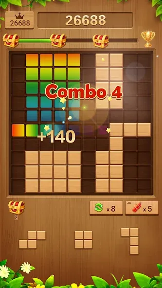 Wood Block Puzzle Addictive [МОД Все открыто] Screenshot 3