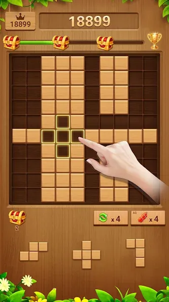 Wood Block Puzzle Addictive [МОД Все открыто] Screenshot 5